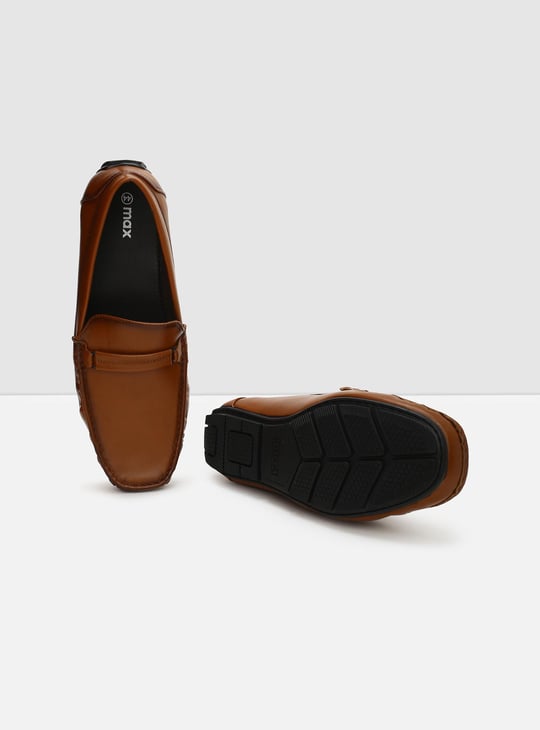Men Solid Woven Slip-On Loafers