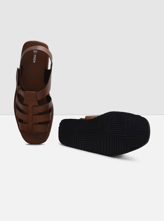 Men Solid Strappy Open Toe Sandals