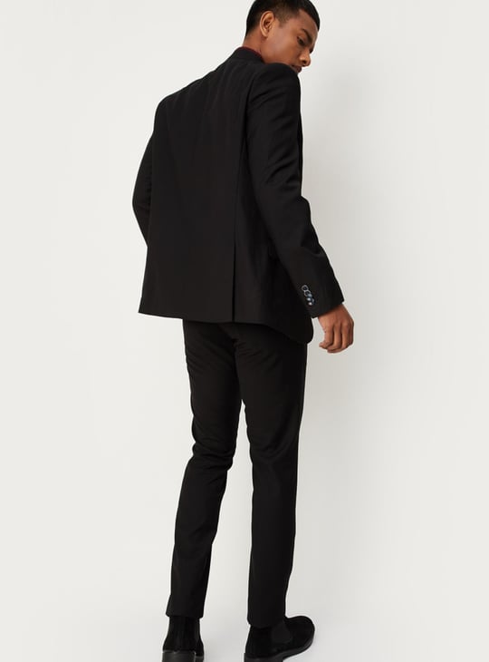 Men Solid Band Collar Blazer