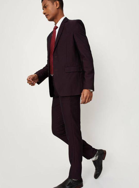 Men Textured Slim Fit Occasion Blazer