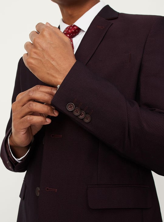 Men Textured Slim Fit Occasion Blazer