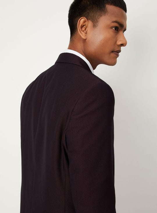 Men Textured Slim Fit Occasion Blazer