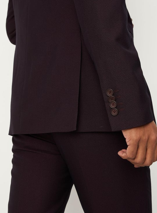 Men Textured Slim Fit Occasion Blazer