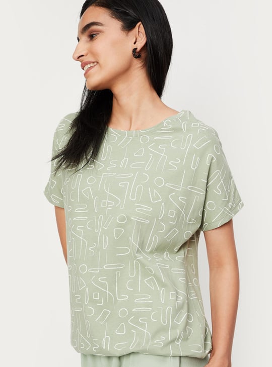Women Abstract Printed T-shirt