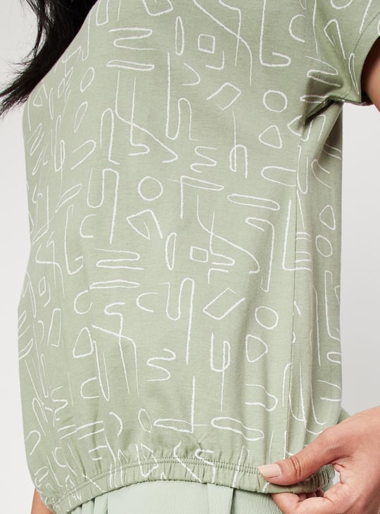 Women Abstract Printed T-shirt