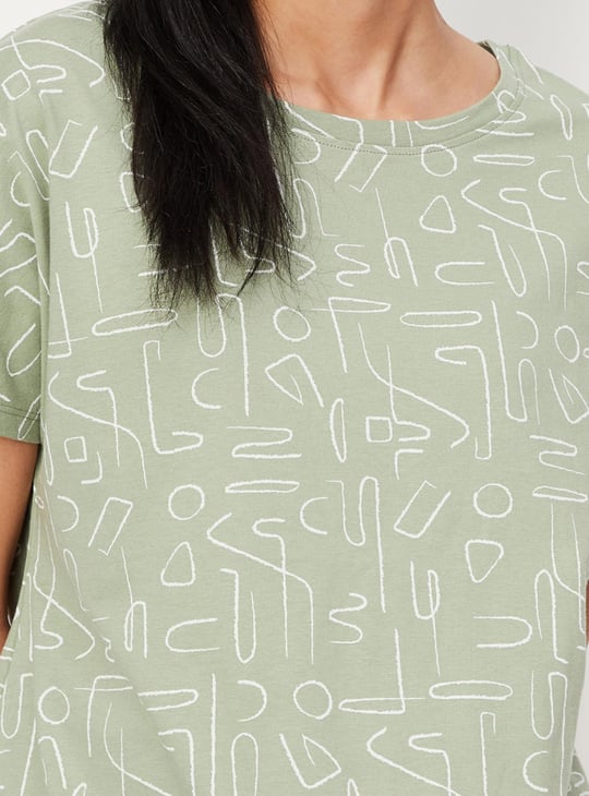Women Abstract Printed T-shirt