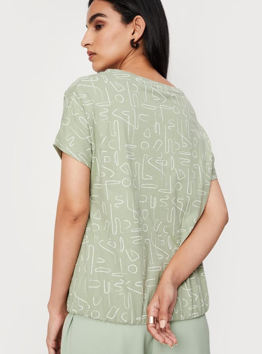 Women Abstract Printed T-shirt