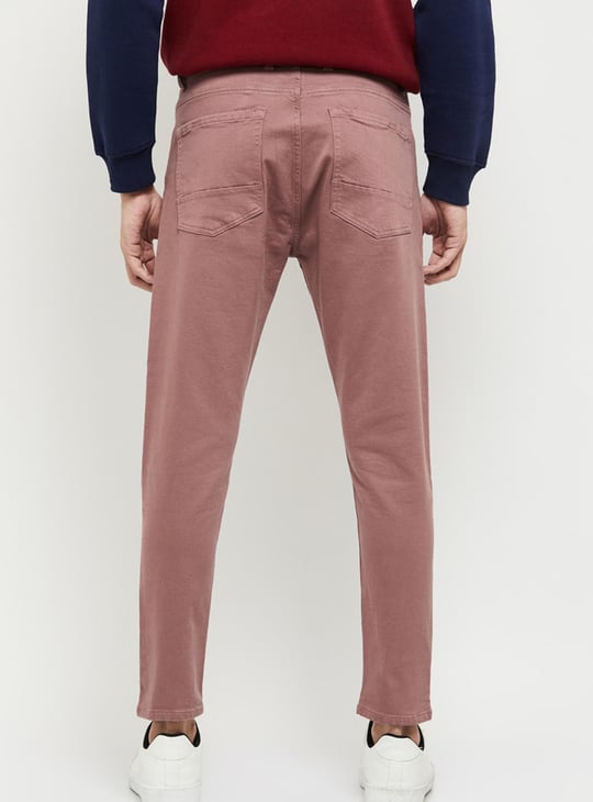 Men Solid Carrot Fit Colored Jeans 