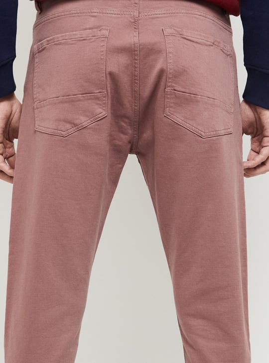 Men Solid Carrot Fit Colored Jeans 