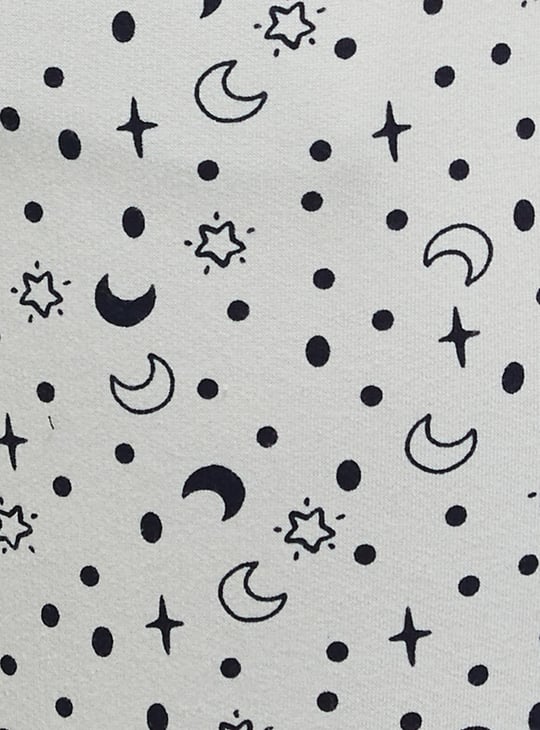 Women Printed T-shirt with Drawstring Waist Pyjamas