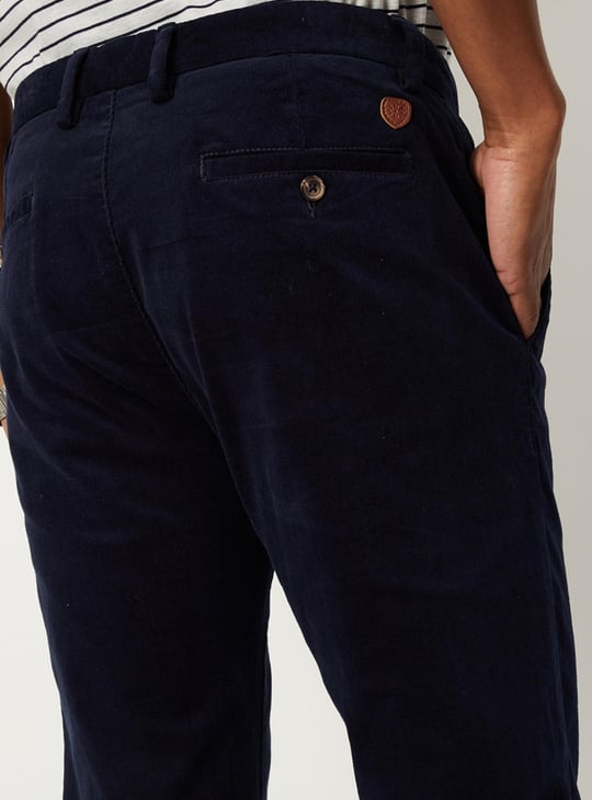 Men Corduroy Textured Skinny Fit Chinos