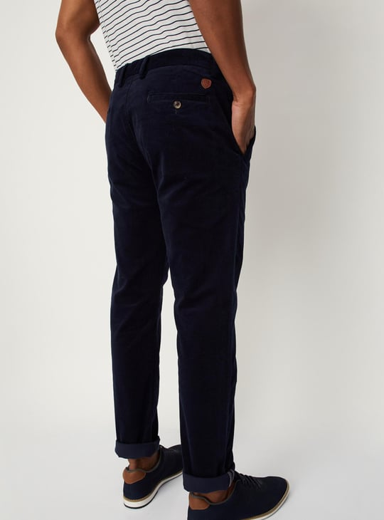 Men Corduroy Textured Skinny Fit Chinos