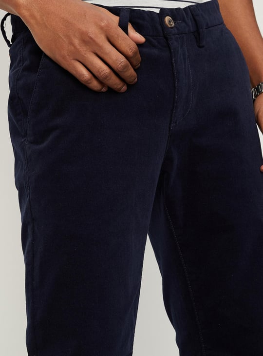 Men Corduroy Textured Skinny Fit Chinos