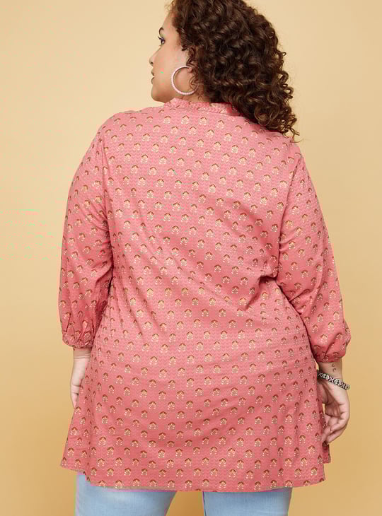 Women Printed Tie-Up Neck Tunic