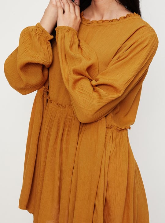 Women Solid Full Sleeves Tunic