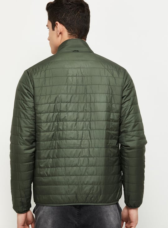 Men Solid Reversible Puffer Jacket