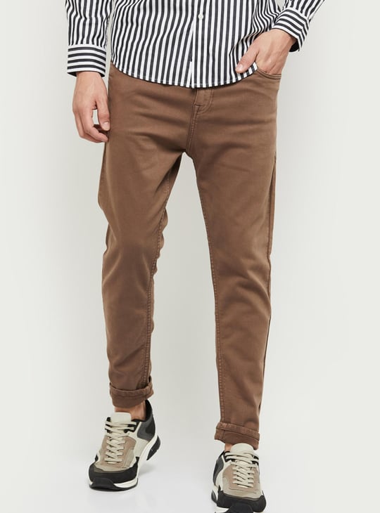 Men Coloured Carrot Fit Jeans