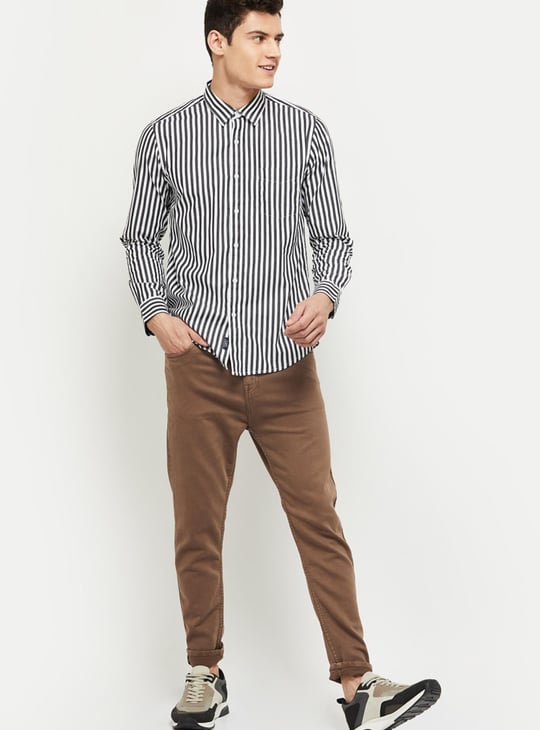 Men Coloured Carrot Fit Jeans