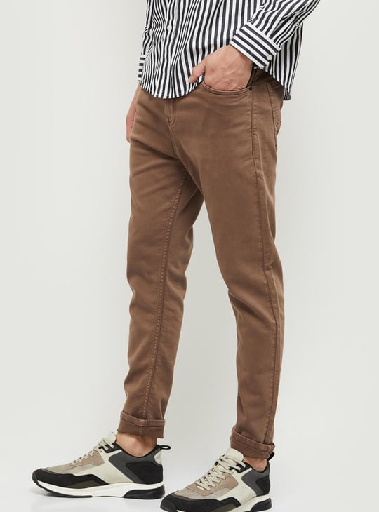 Men Coloured Carrot Fit Jeans