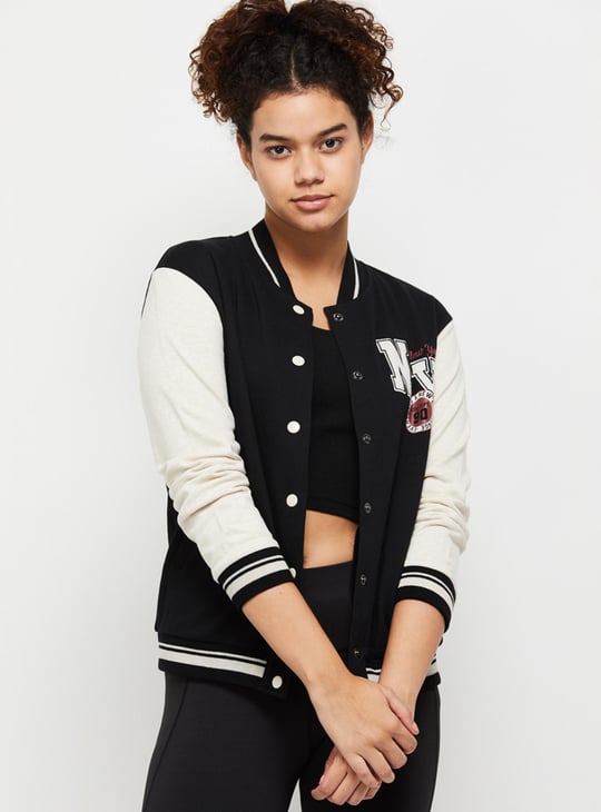 Women Solid Snap Button Casual Jacket