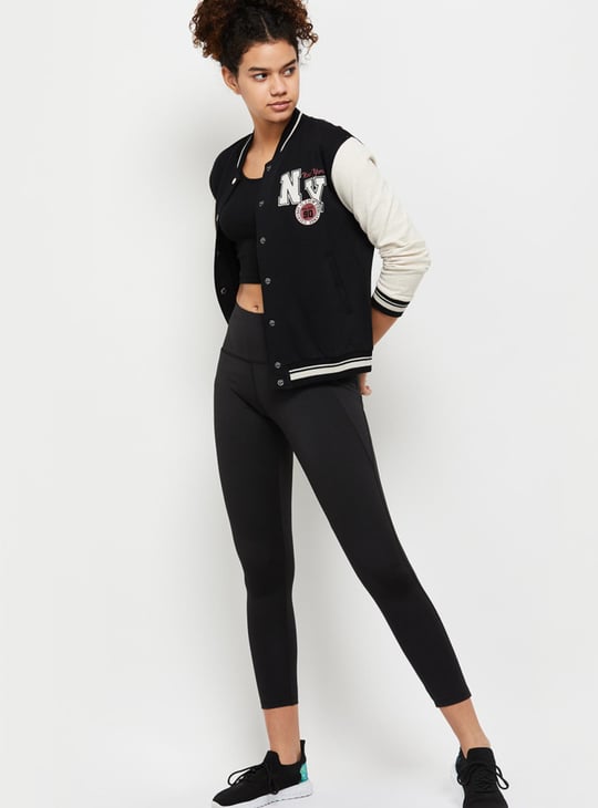 Women Solid Snap Button Casual Jacket