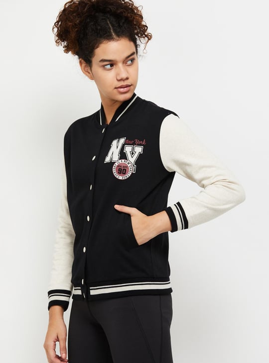 Women Solid Snap Button Casual Jacket