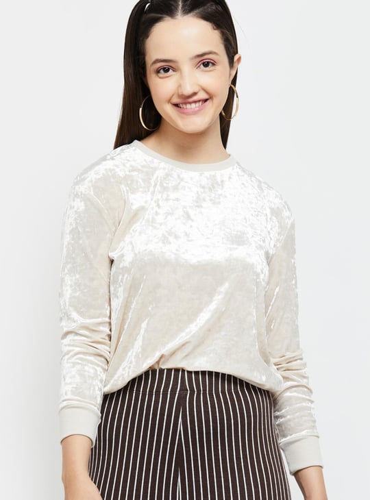 Women Textured Knitted Sweatshirt 