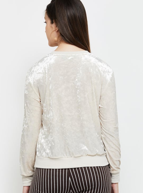 Women Textured Knitted Sweatshirt 