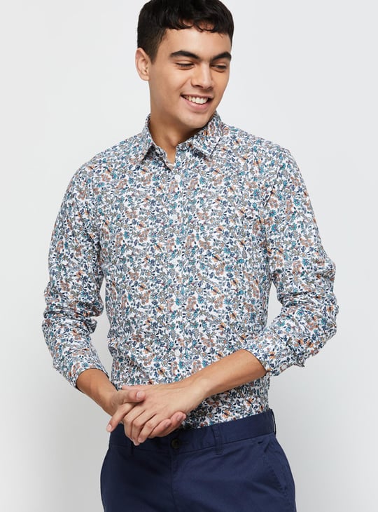 Men Floral Print Full Sleeves Casual Shirt