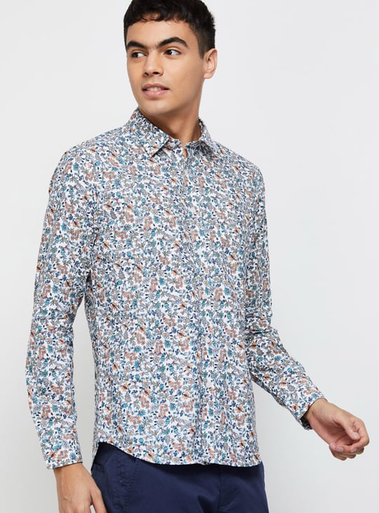 Men Floral Print Full Sleeves Casual Shirt