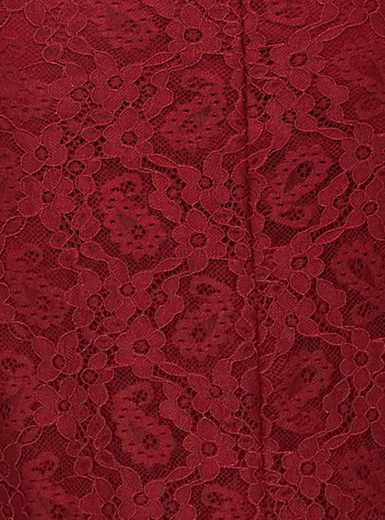 Women Lace Round Neck A-line Dress 