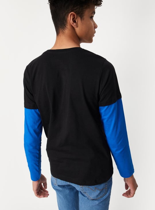 Boys Printed Layered Sleeve T-shirt