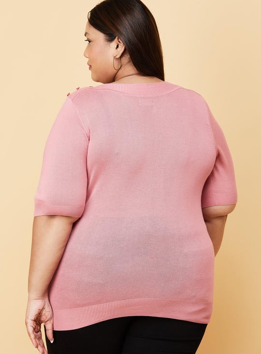 Women Solid Boat Neck Knit Top