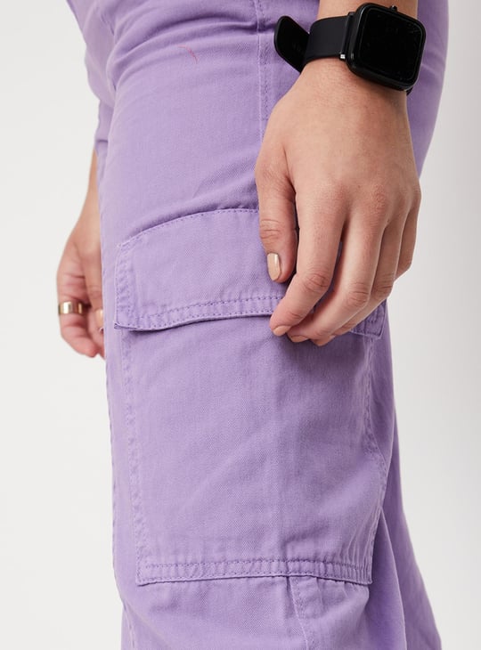 Women Textured Full-Length Regular Fit Cargo Trousers