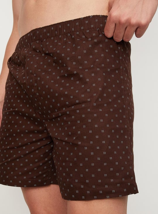 Men Printed Patch Pocket Boxer Shorts