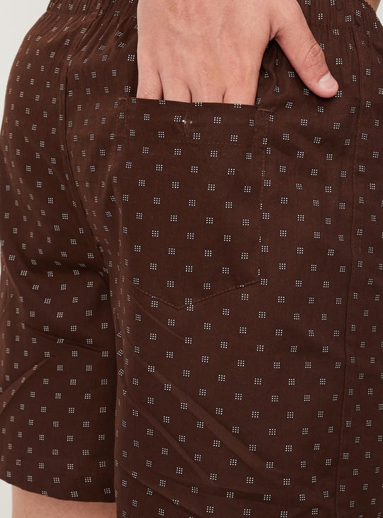 Men Printed Patch Pocket Boxer Shorts