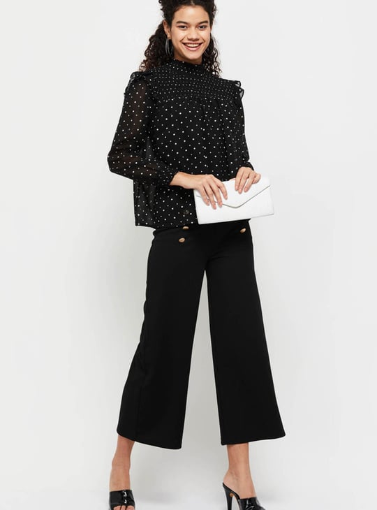Women Printed Ruffled Neck Top