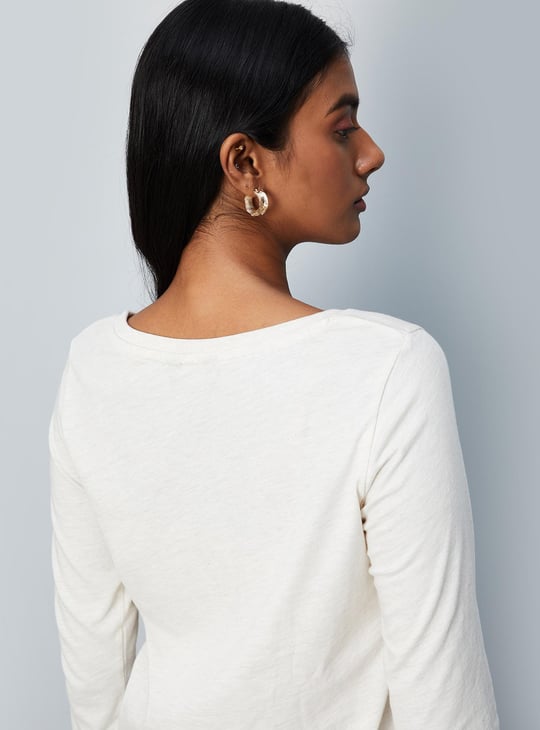 Women Graphic Printed Marled T-shirt