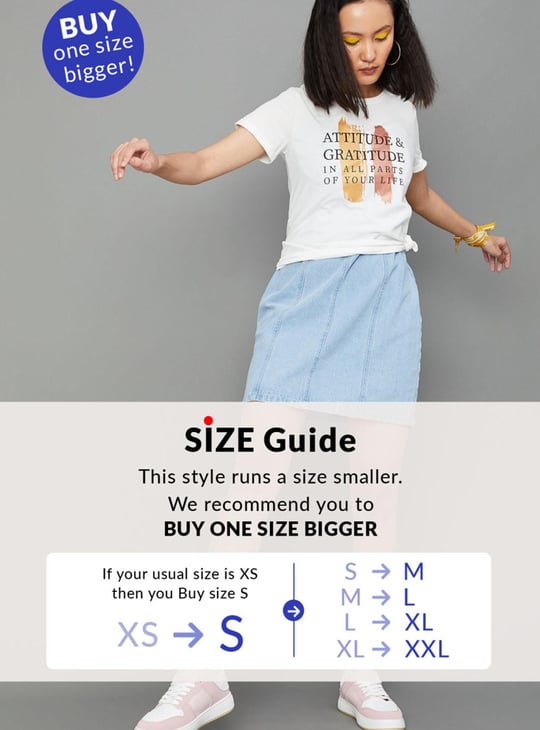 Women Slogan Printed Round Neck T-shirt