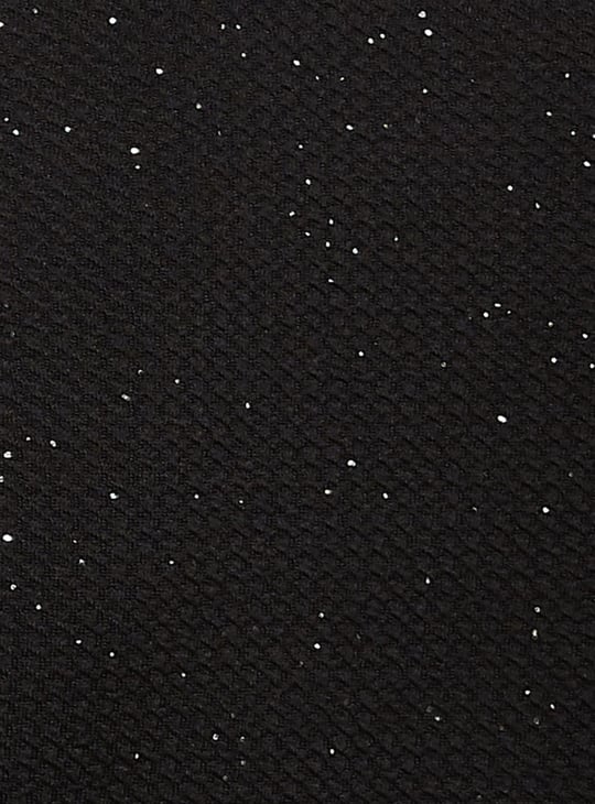 Women Textured Short Sleeves A-Line Dress with Belt