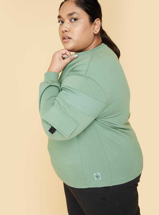 Women Solid Quarter-Zip Sweatshirt