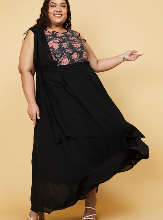 Women Sequin Embellished Sleeveless A-Line Dress