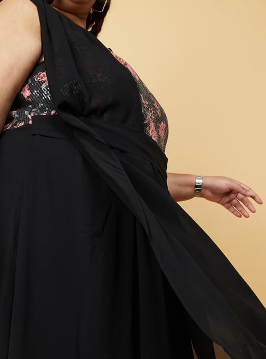 Women Sequin Embellished Sleeveless A-Line Dress