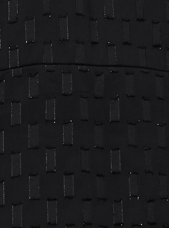 Women Shimmery Textured Surplice Neck Wrap Dress