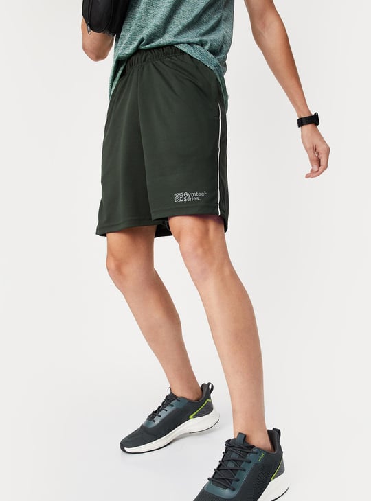 Men Striped Slim Fit Sports Shorts