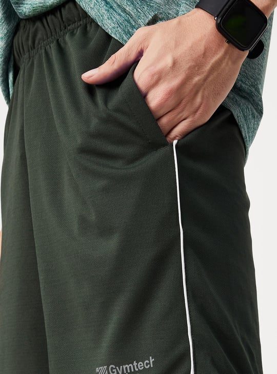 Men Striped Slim Fit Sports Shorts