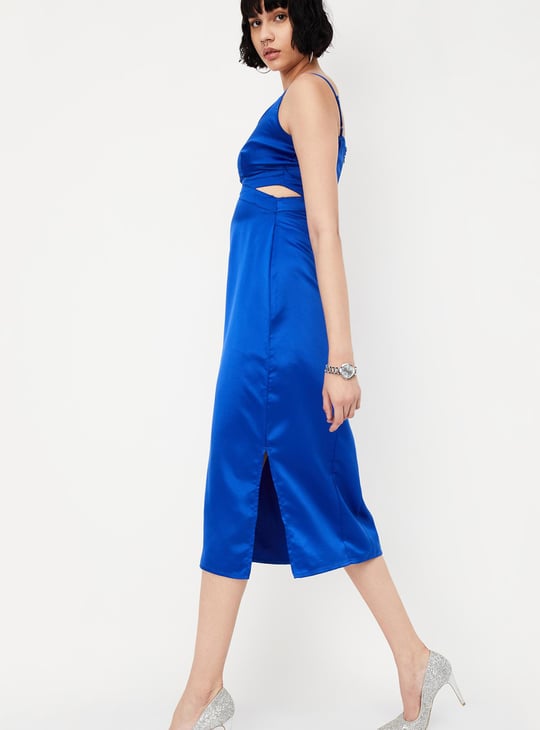 Women Cut-Out Criss Cross Midi Dress