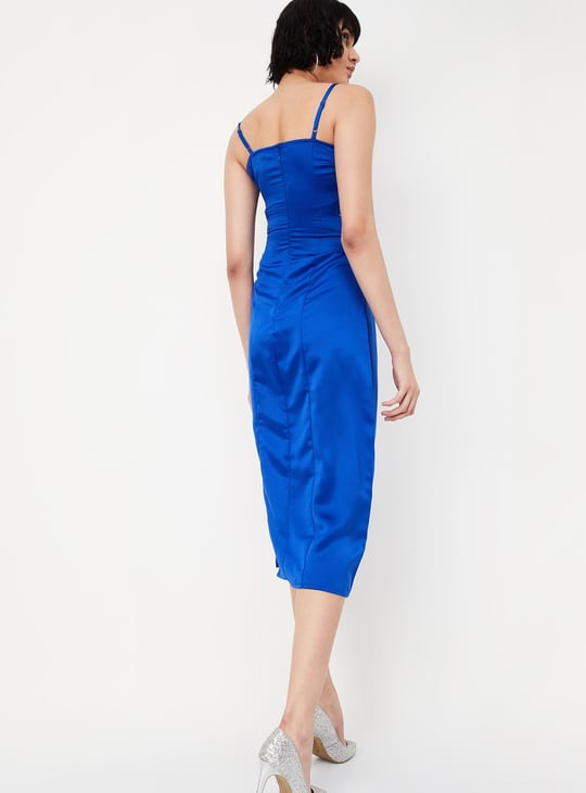 Women Cut-Out Criss Cross Midi Dress