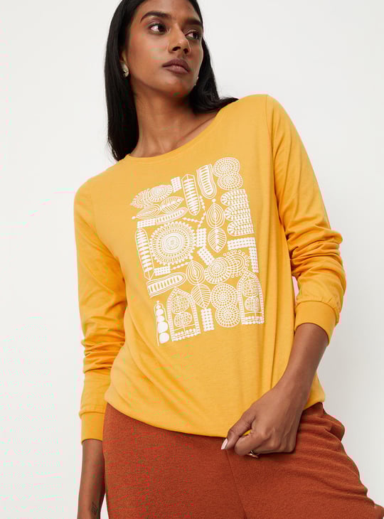 Women Graphic Printed Full Sleeve T-shirt