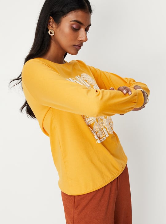 Women Graphic Printed Full Sleeve T-shirt